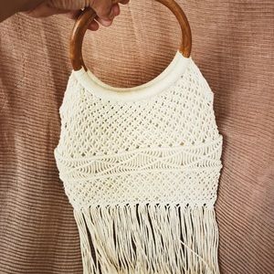 SOLD. White Cream Macrame bag